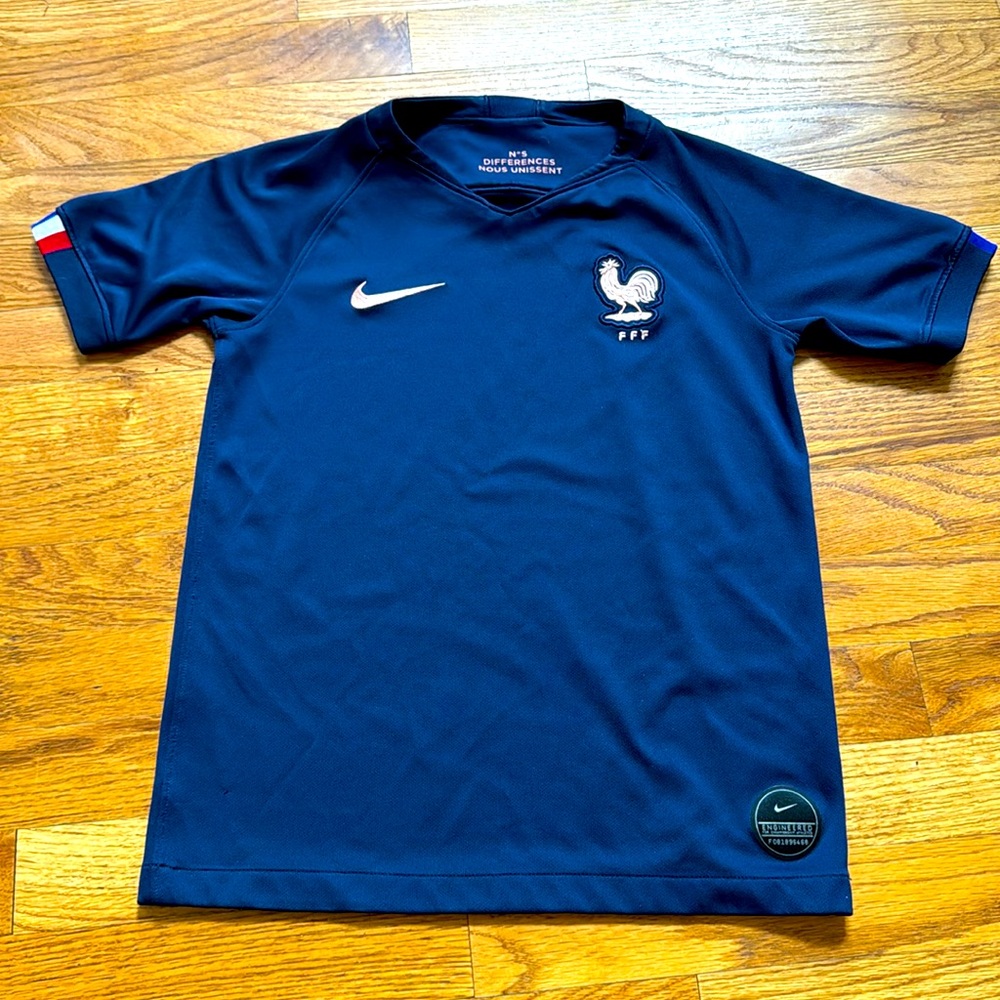 VGUC Kids Nike Dri-Fit 2019 France Home soccer jersey, YM